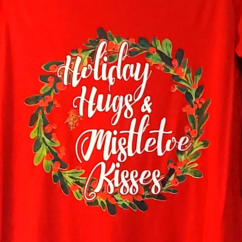 Holiday Hugs and Mistletoe Kisses Tee - Picture 2 of 4